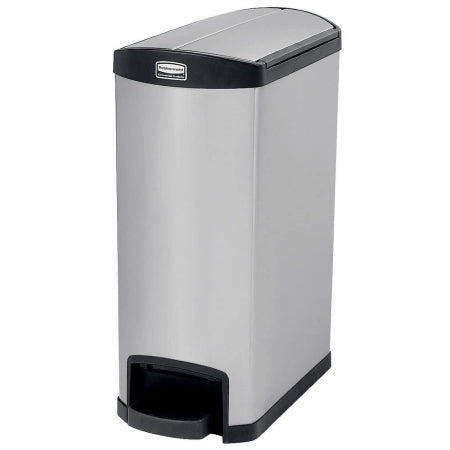 Rubbermaid 13 Gallon Slim Jim Stainless Steel Accent Step-On Trash Can Single Rigid Plastic Liner