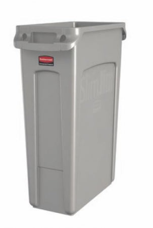 Rubbermaid 16 Gallon Rectangle Slim Trash Can 22"L x 11"W x 25"H Gray
