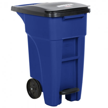 Rubbermaid Brute 32 Gallon Blue Step-On Rollout Container with Lid