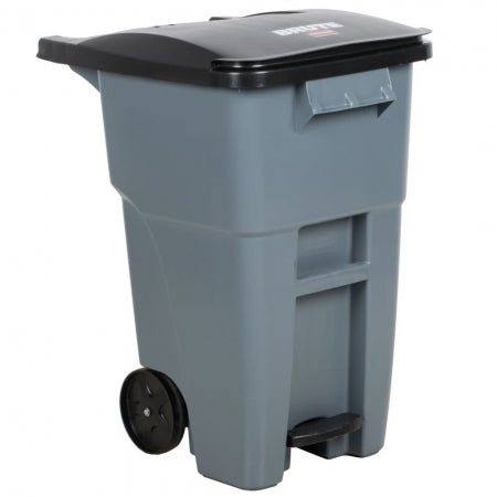 Rubbermaid Brute 50 Gallon Gray Standard Step-On Rollout Container with Lid