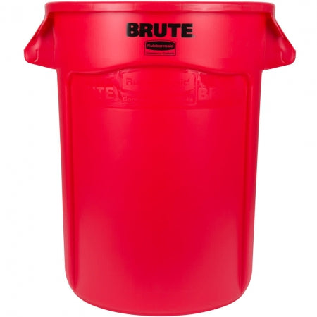 Rubbermaid 44 Gallon Brute Trash Can Plastic Round Red Food Rated