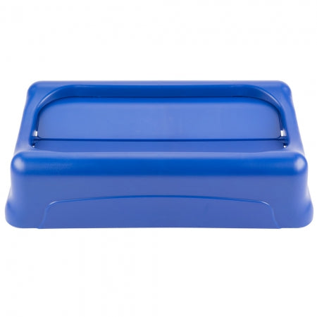 Rubbermaid Rectangle Slim Jim Blue Swing Trash Can Lid Plastic