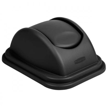 Rubbermaid 16" Untouchable Rectangle Swing Top Trash Can Lid Plastic Black