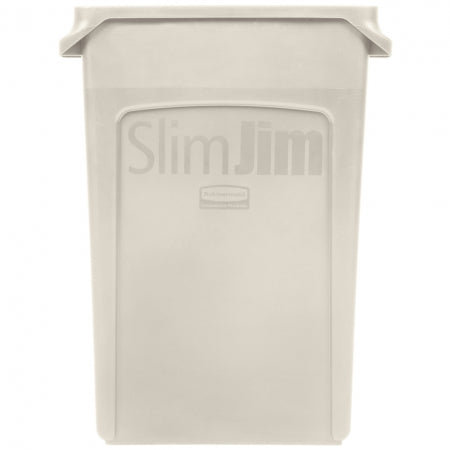Rubbermaid 23 Gallon Rectangle Slim Trash Can 22"L x 11"W x 30"H Beige
