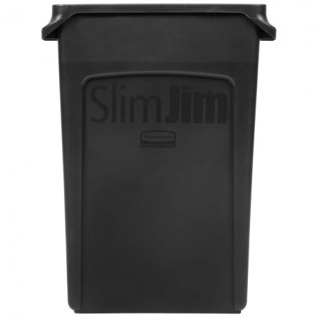 Rubbermaid 23 Gallon Rectangle Slim Trash Can 22"L x 11"W x 30"H Black