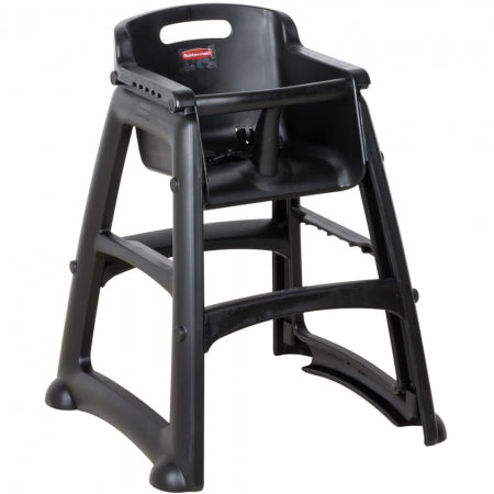 Rubbermaid Stackable High Chair w/ Waist Strap Plastic Black