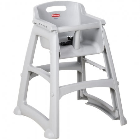 Rubbermaid 29.75" Stackable High Chair w/ Waist Strap Plastic Platinum