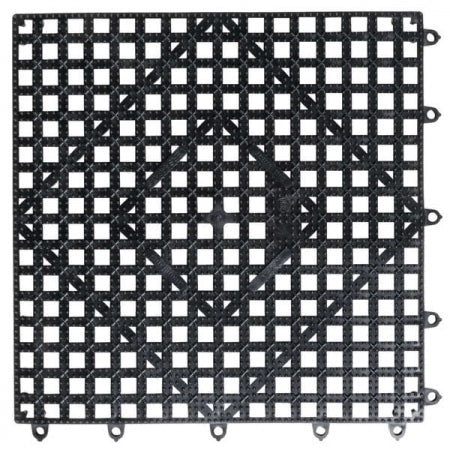 San Jamar VERSA-MAT 1'X1' BAR MAT, BLACK (12 Pack)