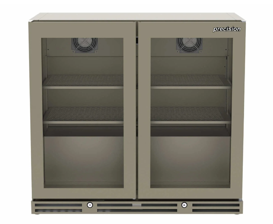 2-Door Under Counter Back Bar Storage - Tropicalized, Black color