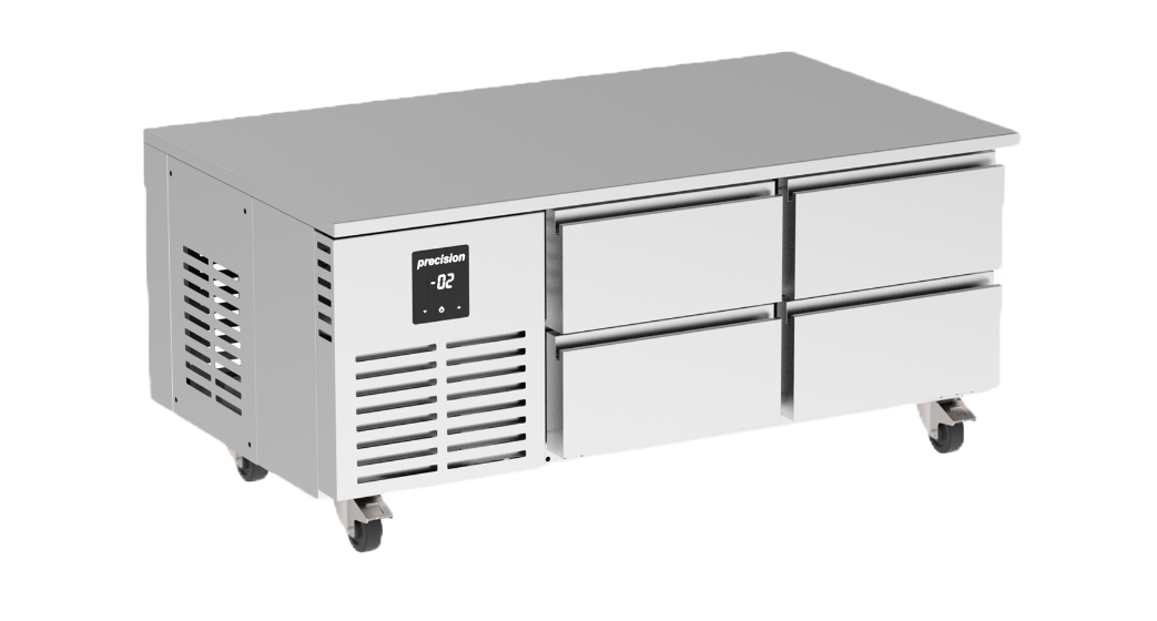 4 Drawers Under Broiler Counters Chiller - Right Side Compressor