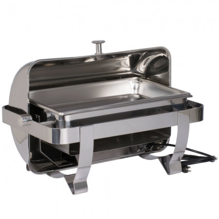 Vollrath Orion Retractable Full-Size Rectangular With Electric Heater Chafers 240V/50Hz/1Ph .45Kw Dimensions In(Cm): 17X25X16 (43.2X63.5X40.6)