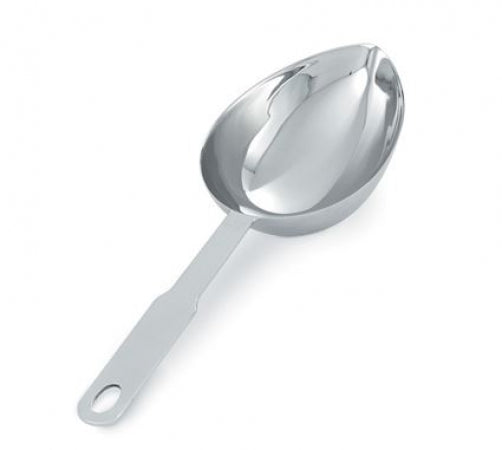 Vollrath 1 Cup Oval Stainless Steel Measuring Scoop With Long Handle