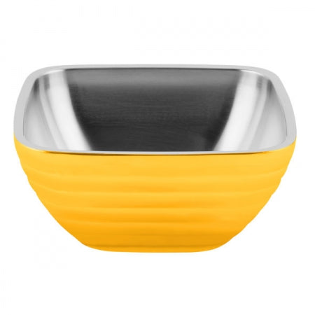 Vollrath Double Wall Square Beehive 8.2 Qt. Serving Bowl - Nugget Yellow