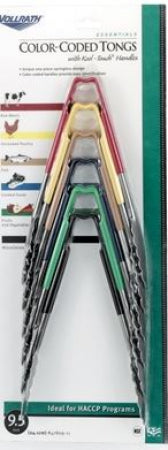 Vollrath Set Of 6 Multi-Pack Color-Coded Nsf Utility Tong 9.5"