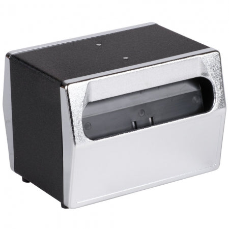 Vollrath Traex Chrome Faceplate & Black Housing Color Napkin Dispenser, Dims: Lxwxh In /Cm: 8X6-3/16X6(20.3X15.7X15.2), Folded Napkin Size In (Cm): 5 X 6 1/2 Or 5 1/4 X 6 1/2 (12.7 X 16.5 Or 13.3 X 16.5)