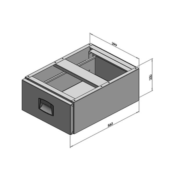 AF-00-150 Gasztrometál stainless steel work table drawer