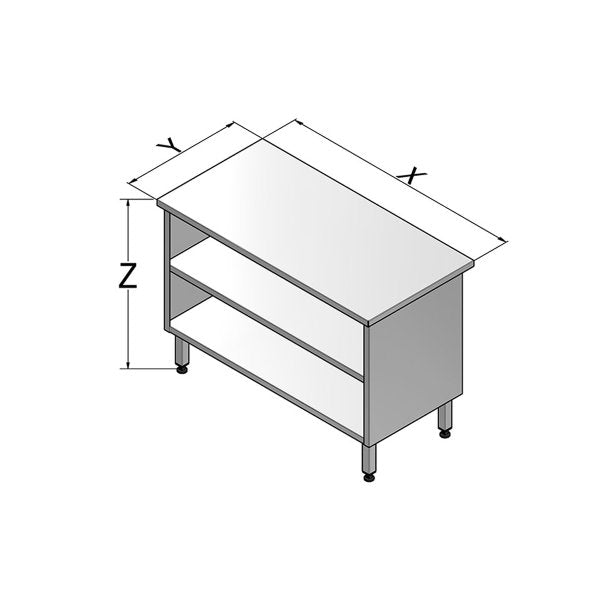 GASZ-06-161 Gasztrometál stainless steel open cabinet
