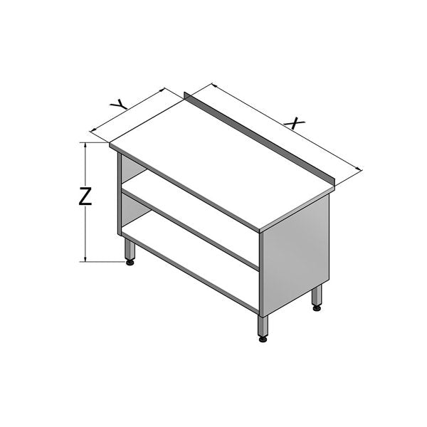 GASZ-06-161-01 Gasztrometál stainless steel open cabinet