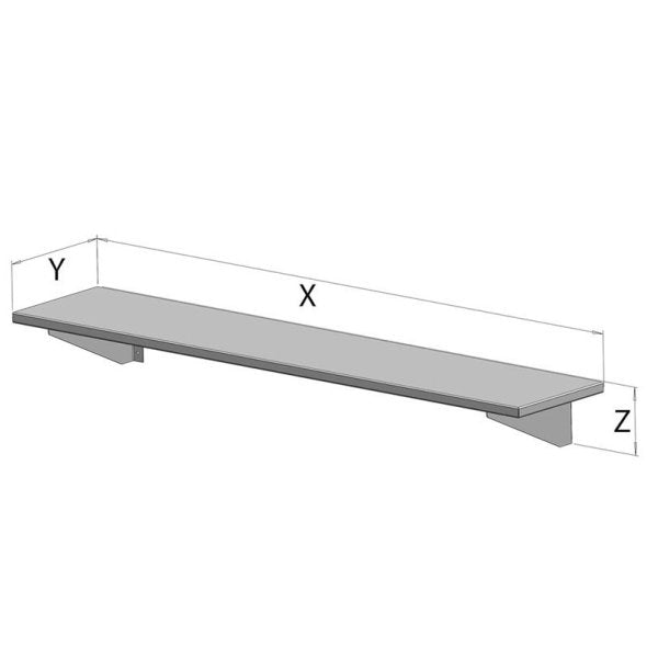 FP 160-00-030 Gasztrometál stainless steel single wall shelf