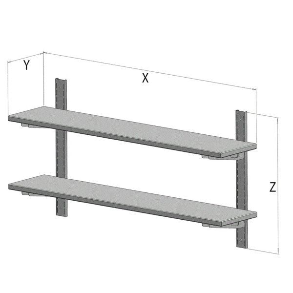 FP2 160-00-030 Gasztrometál stainless steel double wall shelf