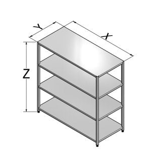 81 T 126 Gasztrometál stainless steel storage rack, 4 shelves