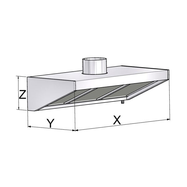 EL 200-00-070 Gasztrometál snack stainless steel hood