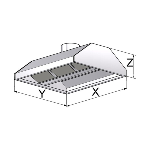 EL 180-20-120 Gasztrometál "island" stainless steel hood
