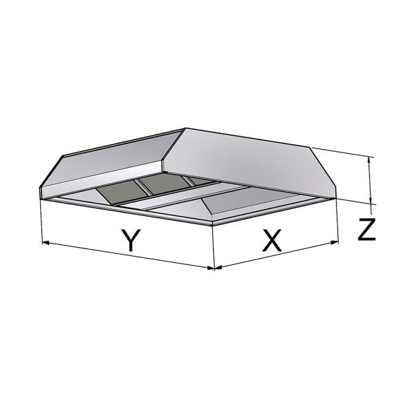EL 100-30-210 Gasztrometál double "island" stainless steel hood