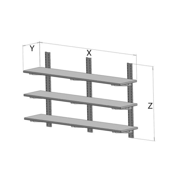 FP3 140-00-030 Gasztrometál stainless steel triple wall shelf